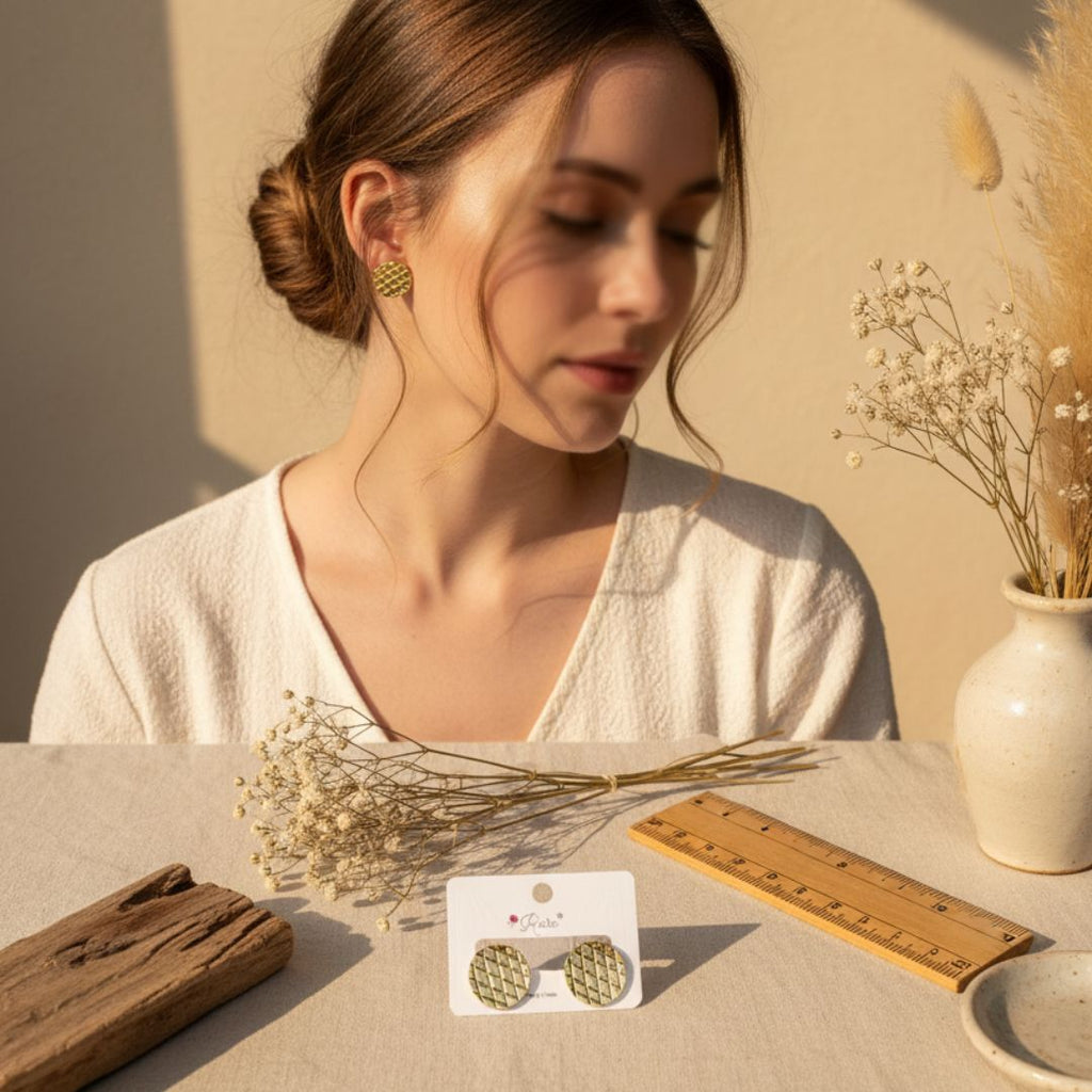 Gold Tone Stud Earrings