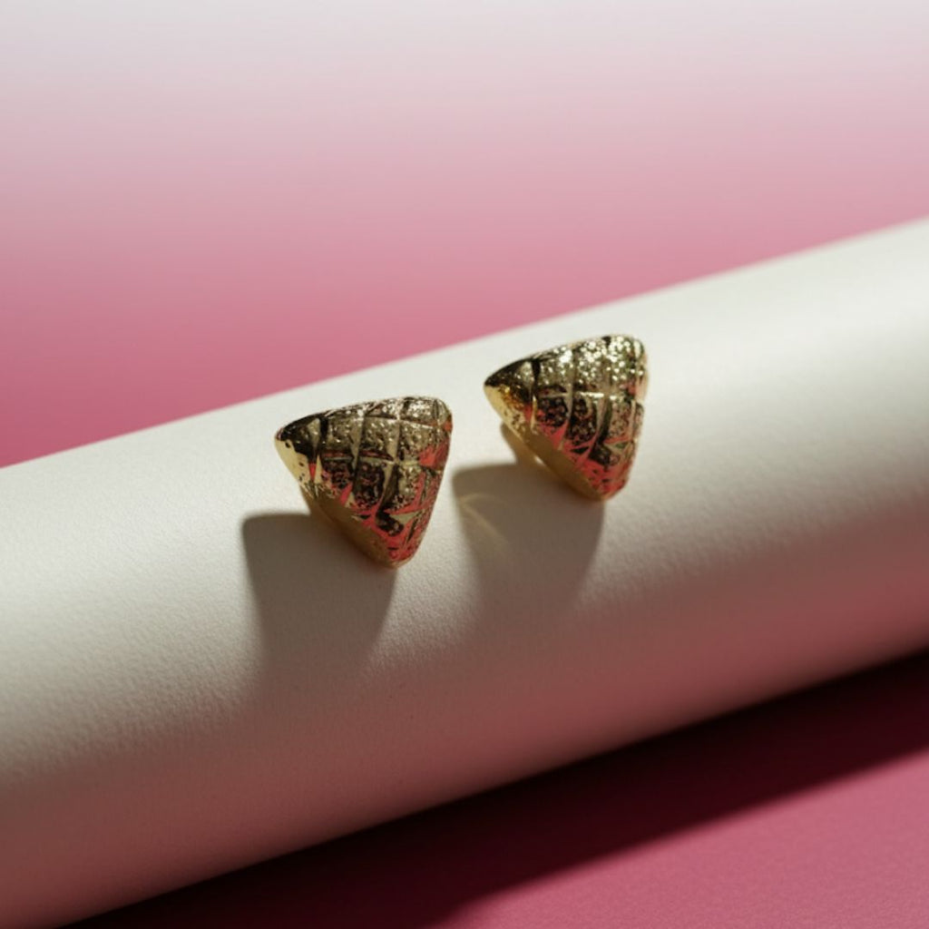 Textured Pyramid Stud Earring
