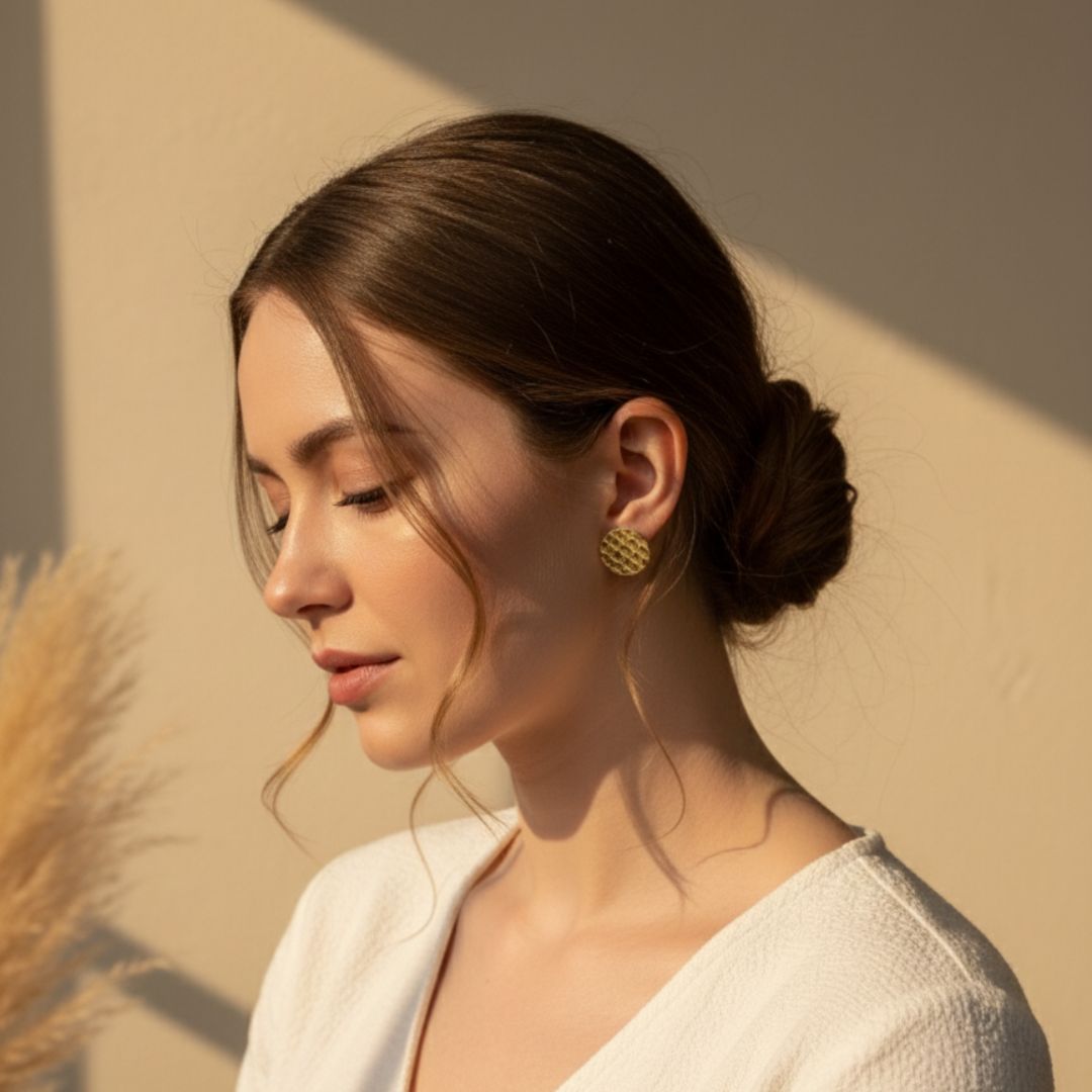 Gold Tone Stud Earrings