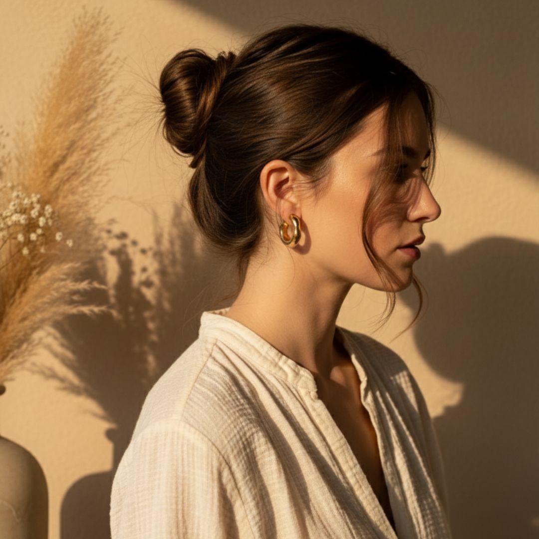 Dome Huggie Hoops Earring