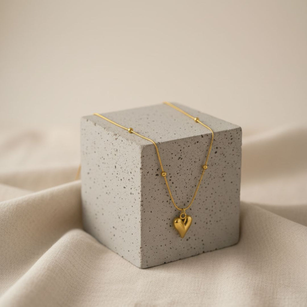 Dainty Gold Beaded Chain Necklace