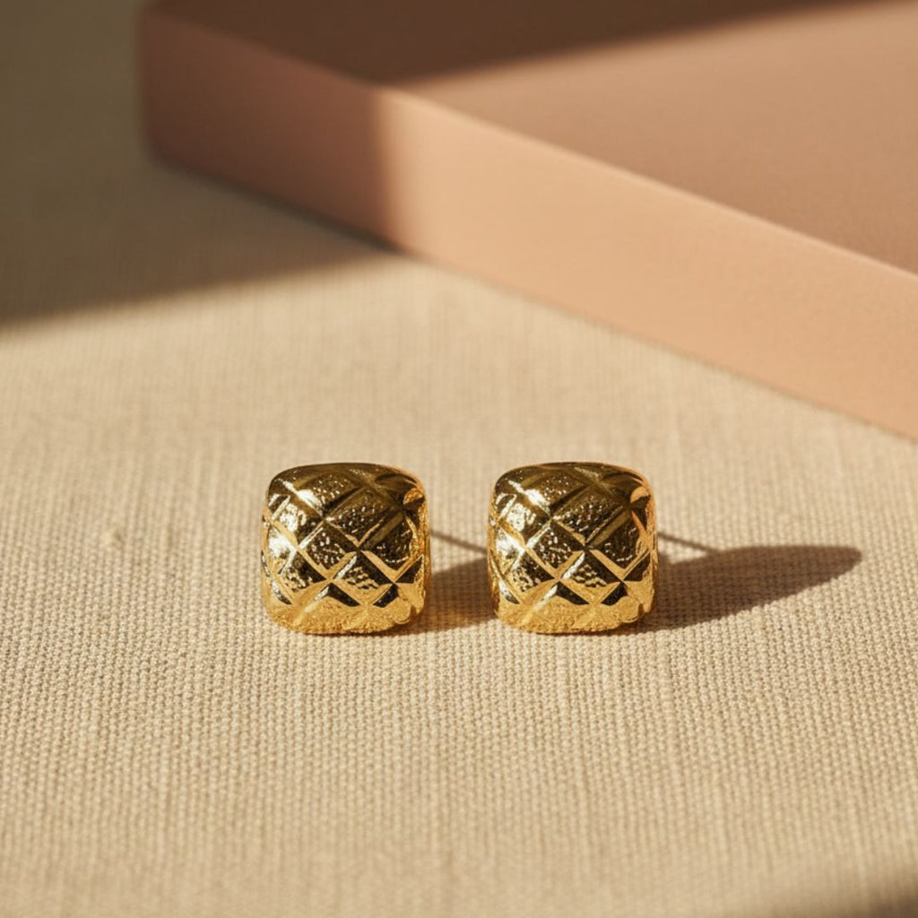 Crystal Cushion Stud Earring