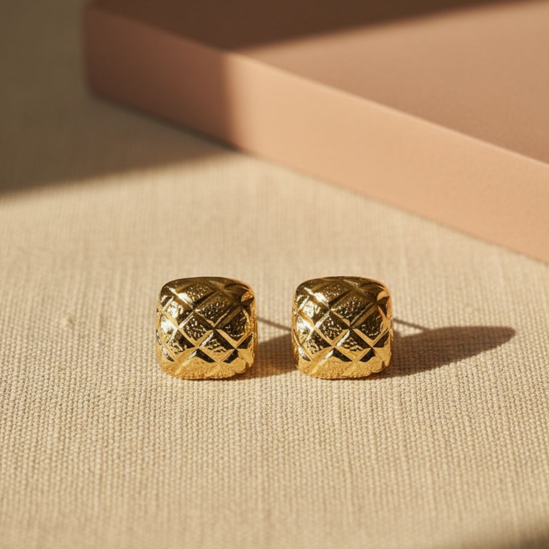 Crystal Cushion Stud Earring