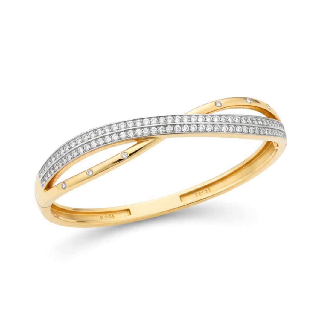 Elegant Crossover Bangle Bracelet