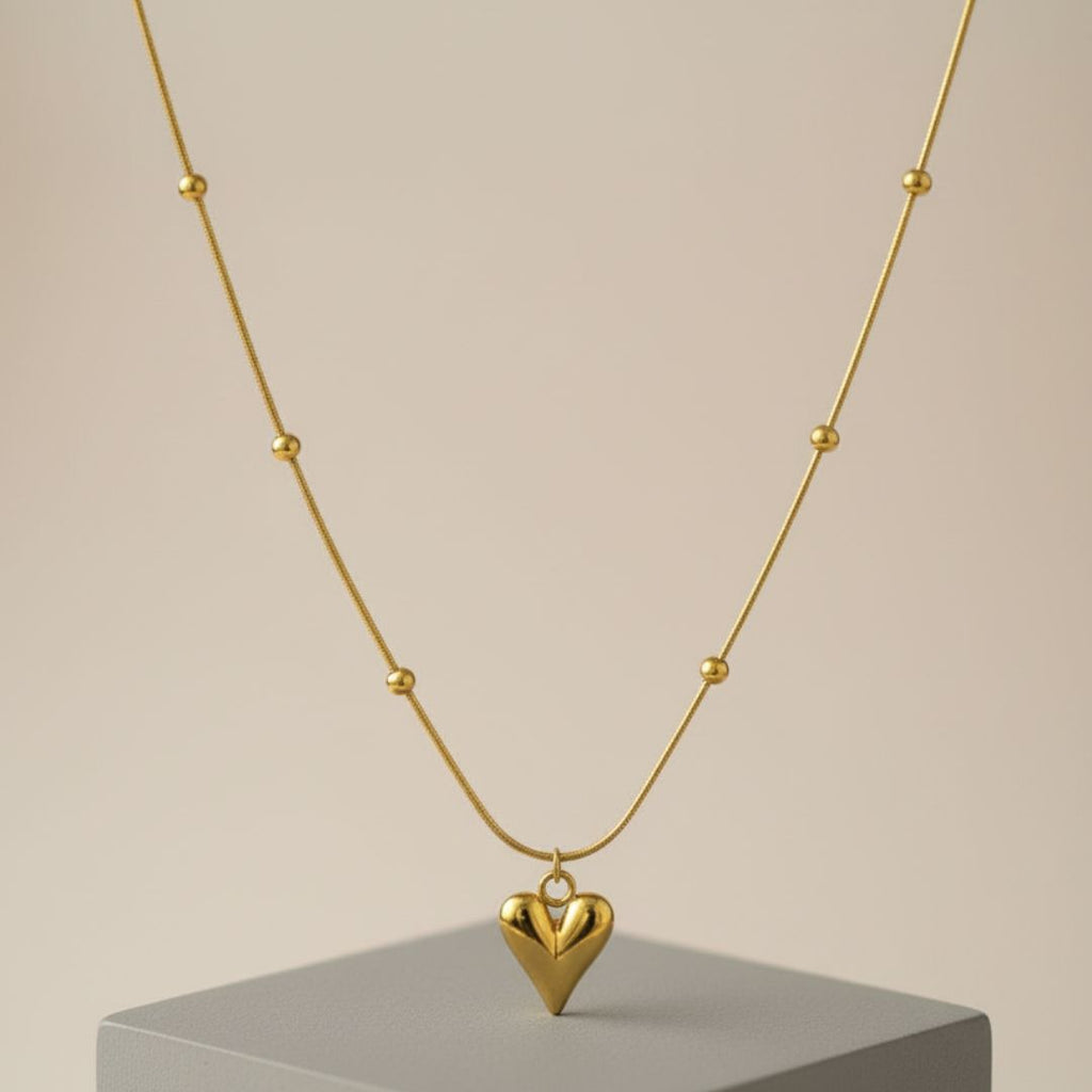 Dainty Gold Beaded Chain Necklace
