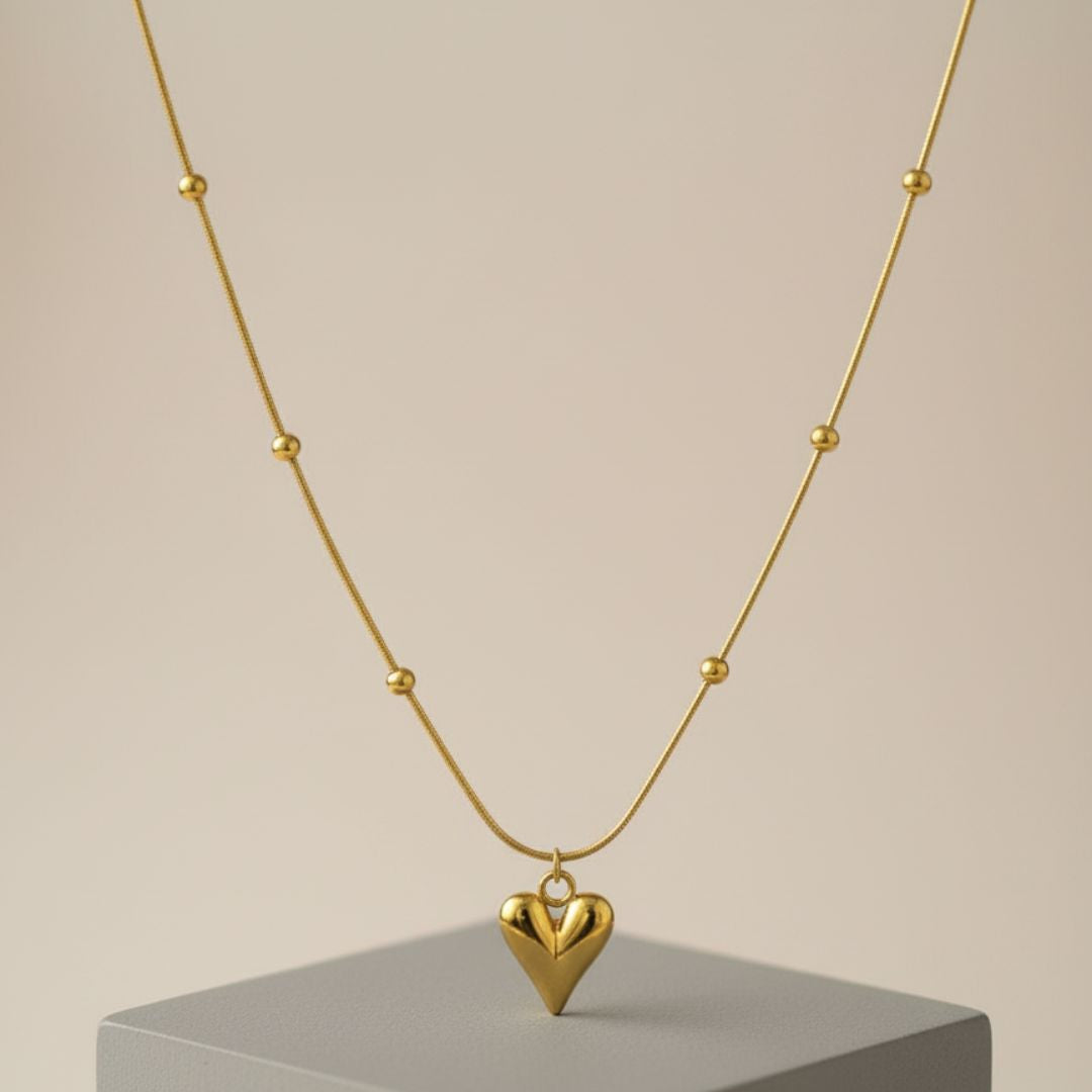 Dainty Gold Beaded Chain Necklace