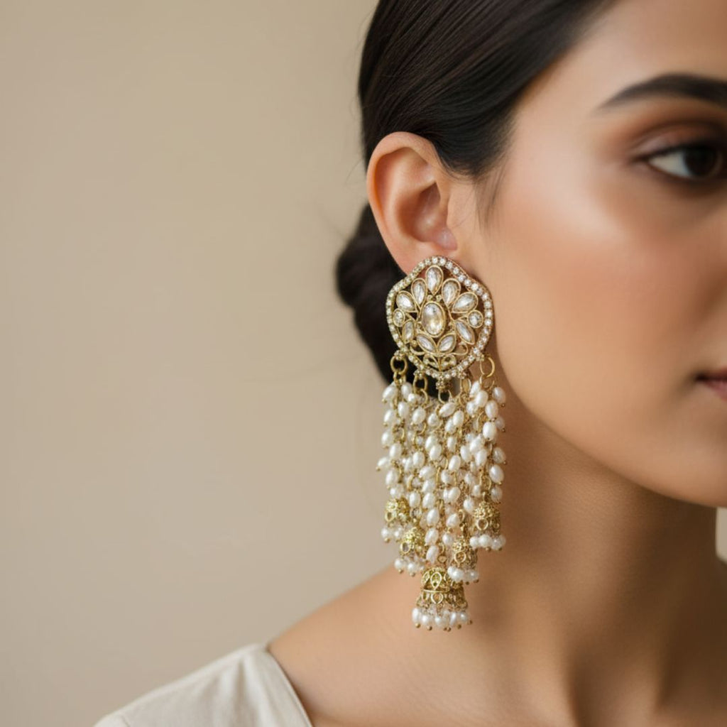 Pearl Jhumka Earrings | Bridal & Festive Statement Earrings