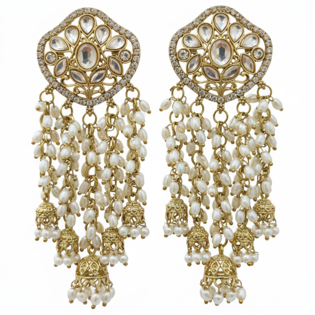 Pearl Jhumka Earrings | Bridal & Festive Statement Earrings