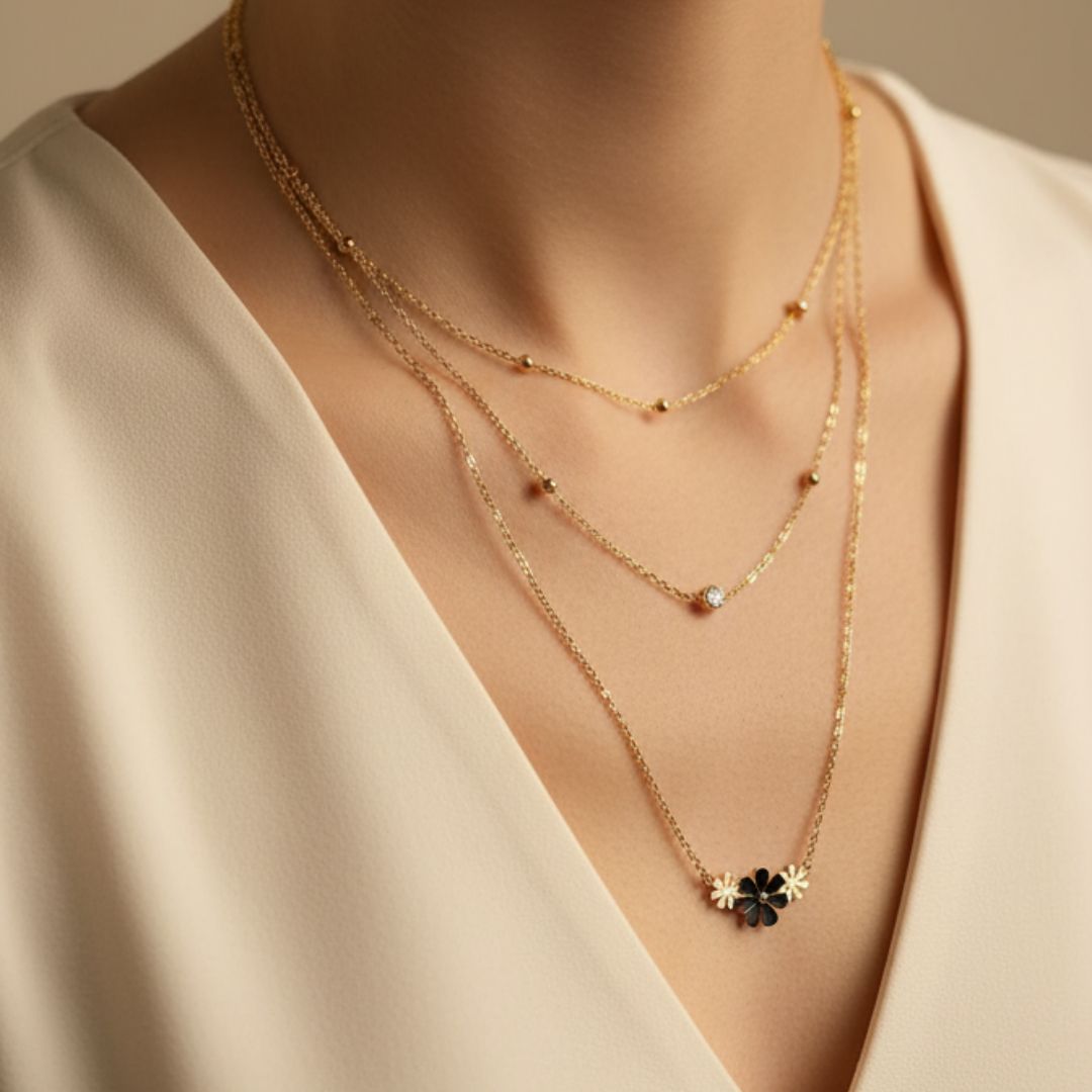 Chic Triple-Layer Gold Necklace