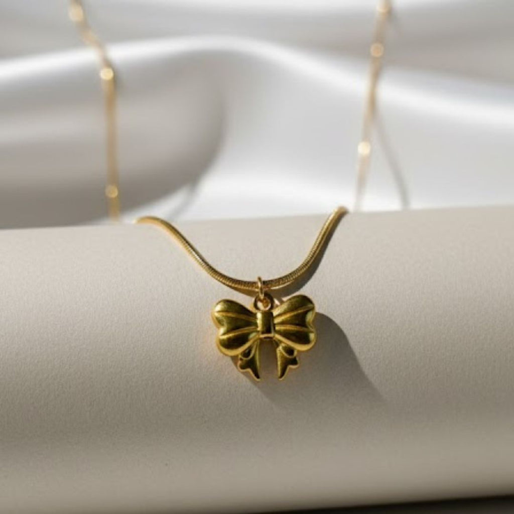 Elegant Bow Charm Necklace